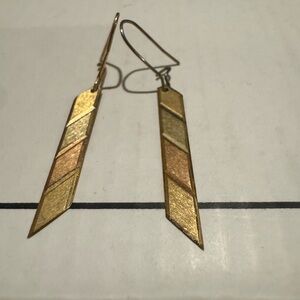 Gold and Bronze Geometric Earrings
